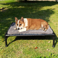 HKM-5978941 Foldable Outdoor Pet Bed with Removable Mat and Roof for Small to Medium Dogs