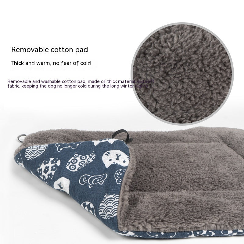 HKM-5978941 Foldable Outdoor Pet Bed with Removable Mat and Roof for Small to Medium Dogs