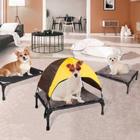HKM-5978941 Foldable Outdoor Pet Bed with Removable Mat and Roof for Small to Medium Dogs