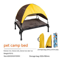 HKM-5978941 Foldable Outdoor Pet Bed with Removable Mat and Roof for Small to Medium Dogs