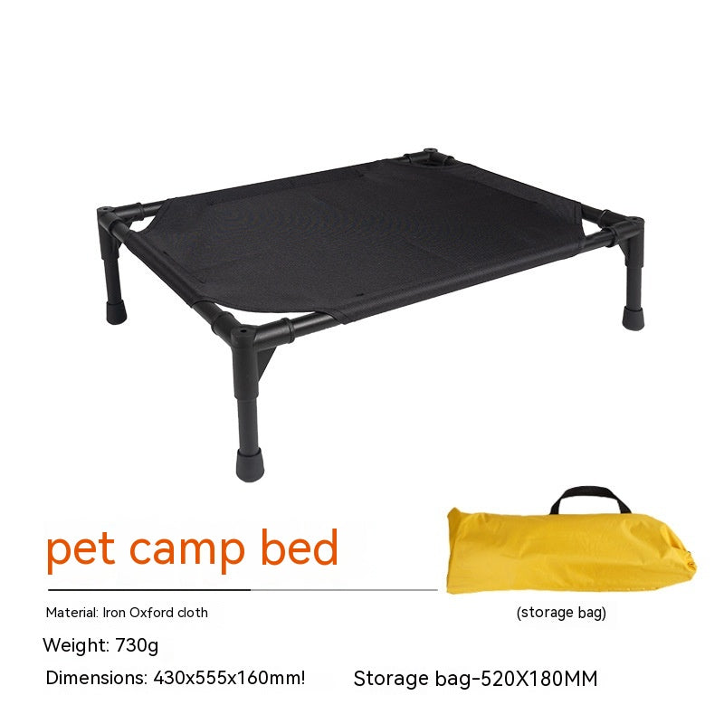 HKM-5978941 Foldable Outdoor Pet Bed with Removable Mat and Roof for Small to Medium Dogs