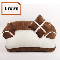 HKM-5980349 Classic England Style Soft Pet Bed for Small to Medium Dogs and Cats - Cozy Winter Sleeping Mat