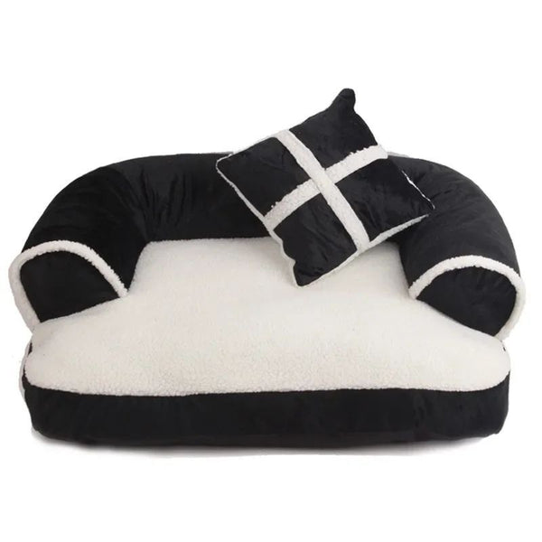 HKM-5980349 Classic England Style Soft Pet Bed for Small to Medium Dogs and Cats - Cozy Winter Sleeping Mat