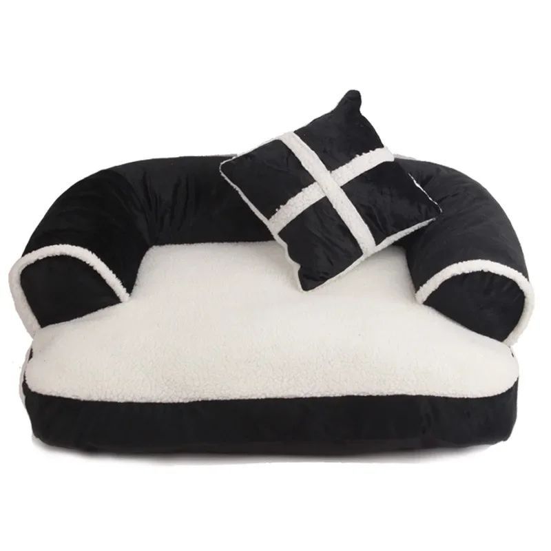 HKM-5980349 Classic England Style Soft Pet Bed for Small to Medium Dogs and Cats - Cozy Winter Sleeping Mat