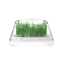 HKM-5980477 Elevated Cat Drinking Bowl with Oblique Mouth Design, Dishwasher Safe, Modern Pet Feeder in White