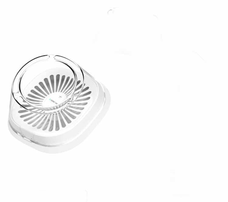 HKM-5980477 Elevated Cat Drinking Bowl with Oblique Mouth Design, Dishwasher Safe, Modern Pet Feeder in White
