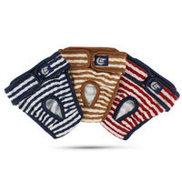 HKM-5980861 Pet Striped Comfort Pants for Dogs - Menstrual & Anti-Harassment Protection in Blue, Red, Brown
