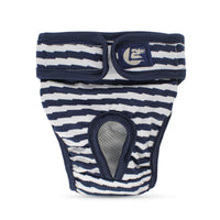 HKM-5980861 Pet Striped Comfort Pants for Dogs - Menstrual & Anti-Harassment Protection in Blue, Red, Brown