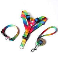 HKM-5981757 Reflective Colorful Three-Piece Pet Leash and Vest Set