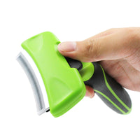 HKM-5981885 Pet Arc Blade Comb for Cats and Dogs - Stainless Steel and ABS Grooming Brush for Effective Deshedding