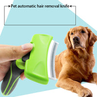 HKM-5981885 Pet Arc Blade Comb for Cats and Dogs - Stainless Steel and ABS Grooming Brush for Effective Deshedding