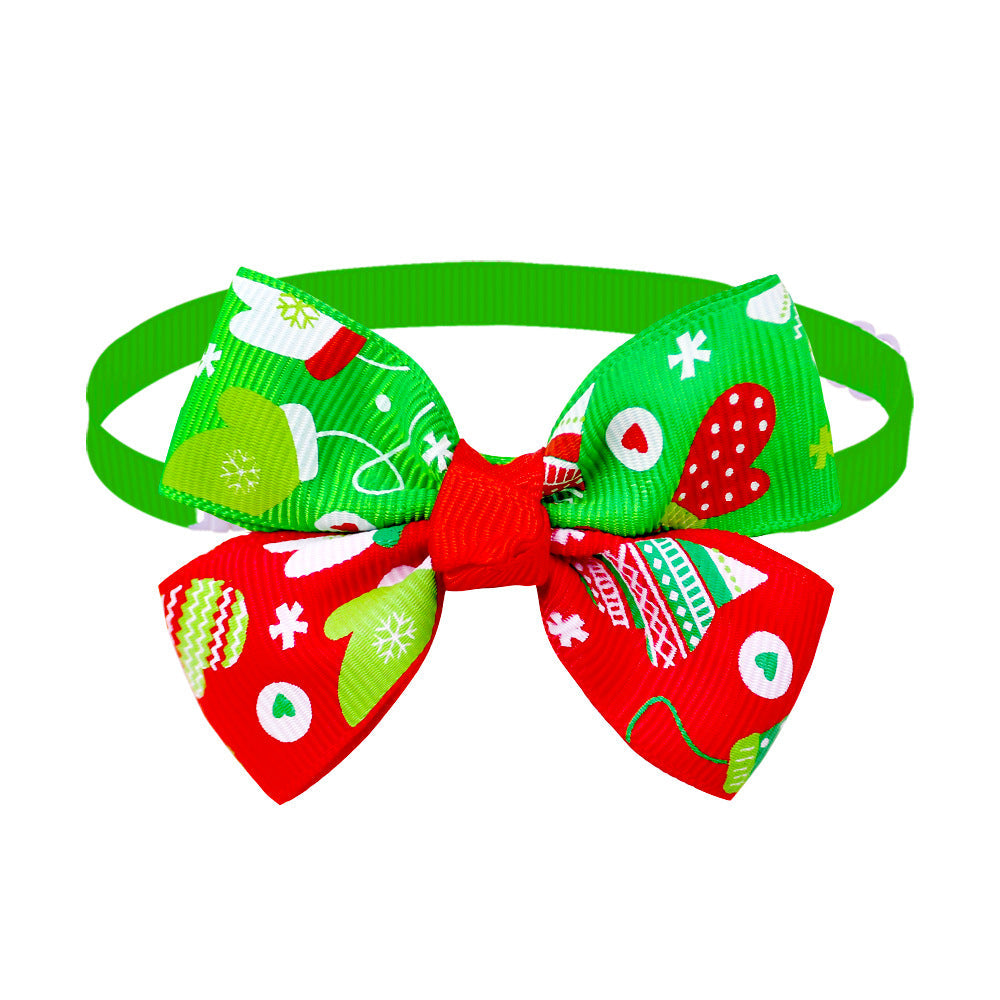 HKM-5982269 Cartoon Patterned Bowknot Bow Tie Collar for Dogs and Cats in Ribbed Material