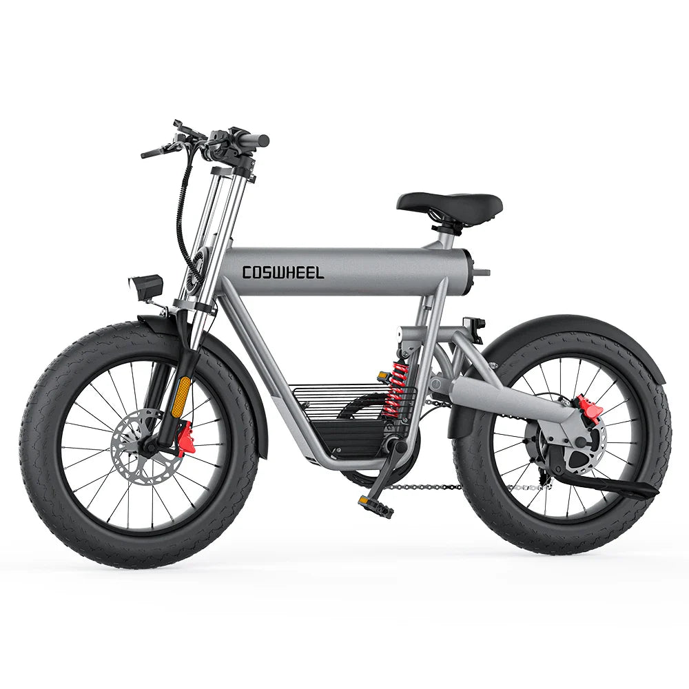 HKM-598227 COSWHEEL T20 Pro 1500W Electric Fat Tire Bicycle with 7-Speed Gears and Hydraulic Disc Brakes, 60+ km Range, 20-Inch Wheels, Aluminum Alloy Frame