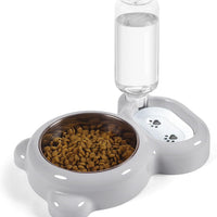 HKM-5983549 Automatic Water and Food Bowl Set for Cats and Small Dogs with Stainless Steel Dish