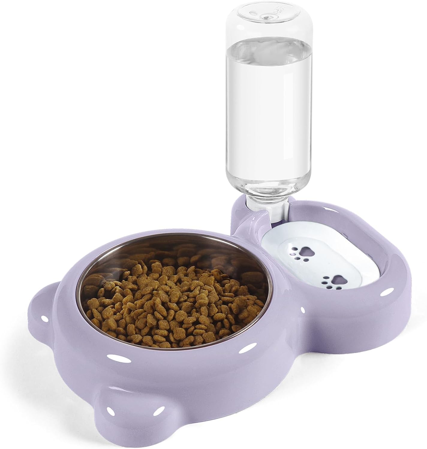HKM-5983549 Automatic Water and Food Bowl Set for Cats and Small Dogs with Stainless Steel Dish