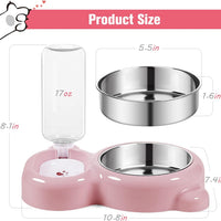 HKM-5983549 Automatic Water and Food Bowl Set for Cats and Small Dogs with Stainless Steel Dish
