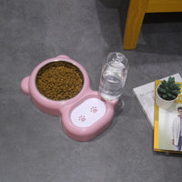 HKM-5983549 Automatic Water and Food Bowl Set for Cats and Small Dogs with Stainless Steel Dish