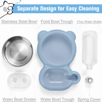 HKM-5983549 Automatic Water and Food Bowl Set for Cats and Small Dogs with Stainless Steel Dish