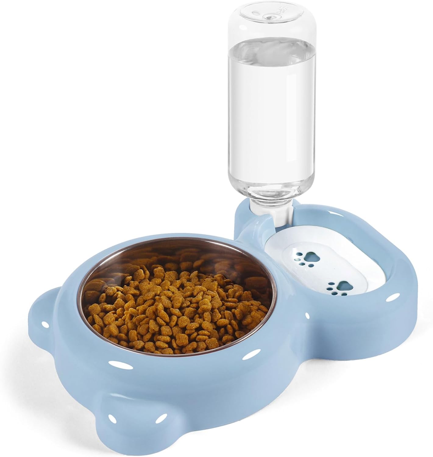 HKM-5983549 Automatic Water and Food Bowl Set for Cats and Small Dogs with Stainless Steel Dish