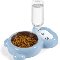 HKM-5983549 Automatic Water and Food Bowl Set for Cats and Small Dogs with Stainless Steel Dish