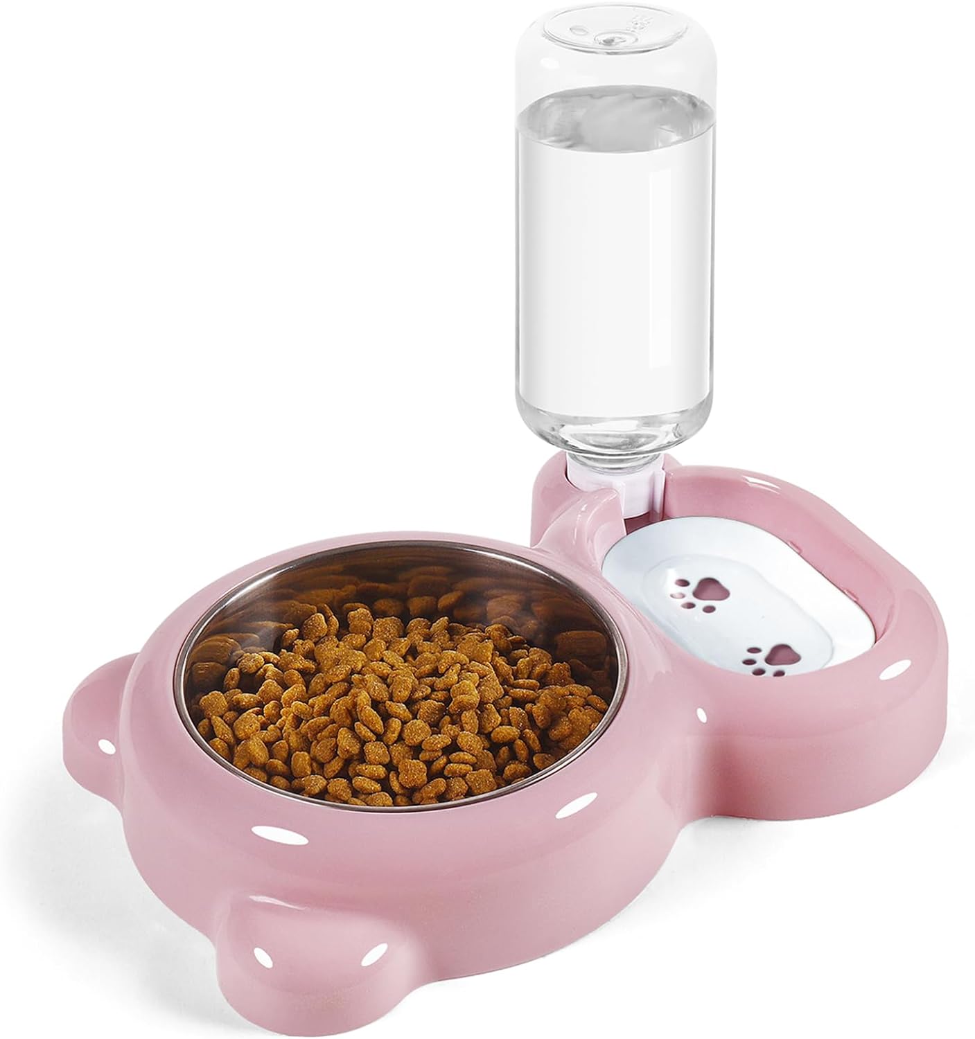 HKM-5983549 Automatic Water and Food Bowl Set for Cats and Small Dogs with Stainless Steel Dish