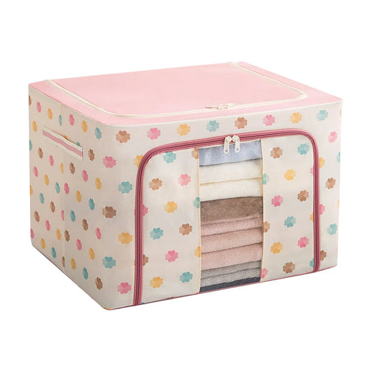 HKM-598419 Fabric Closet Organizer Storage Bin with Handle for Home and Office