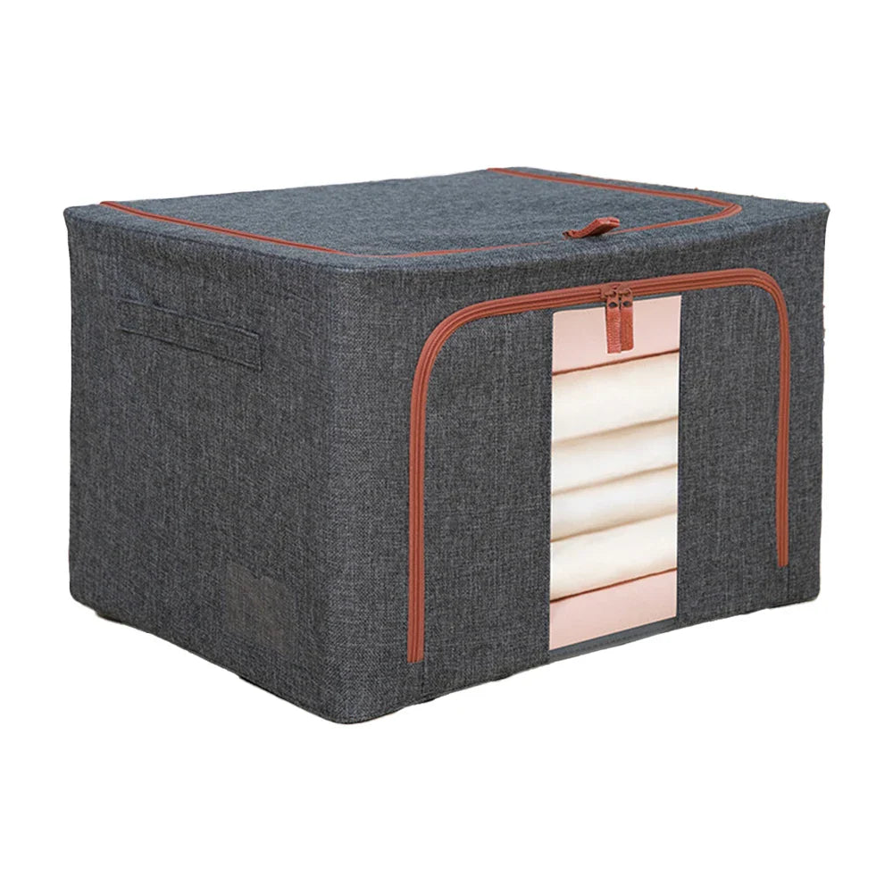 HKM-598419 Fabric Closet Organizer Storage Bin with Handle for Home and Office
