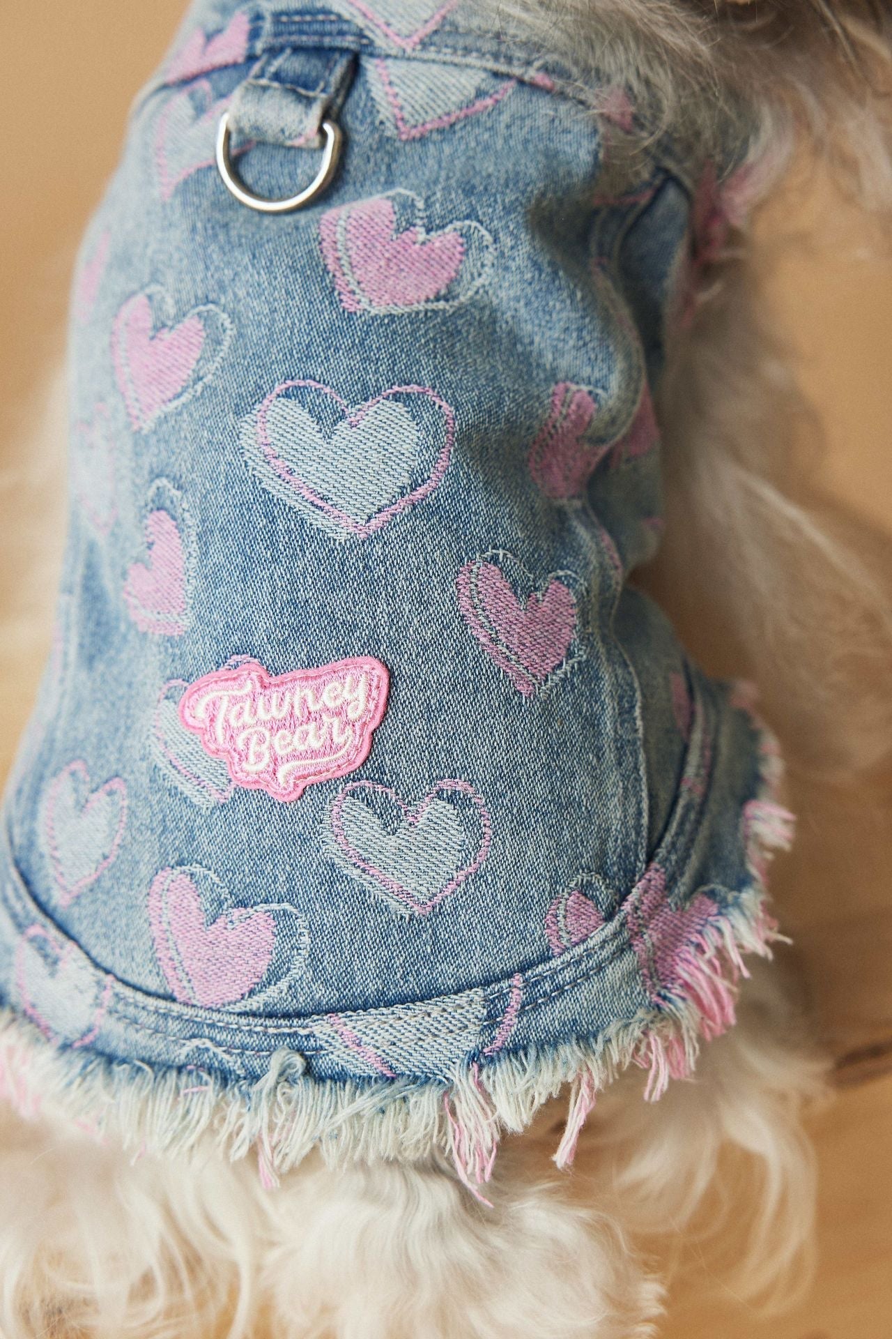 HKM-5984829 Denim Sleeveless Vest for Dogs - Distressed Casual Pet Clothing in Various Sizes