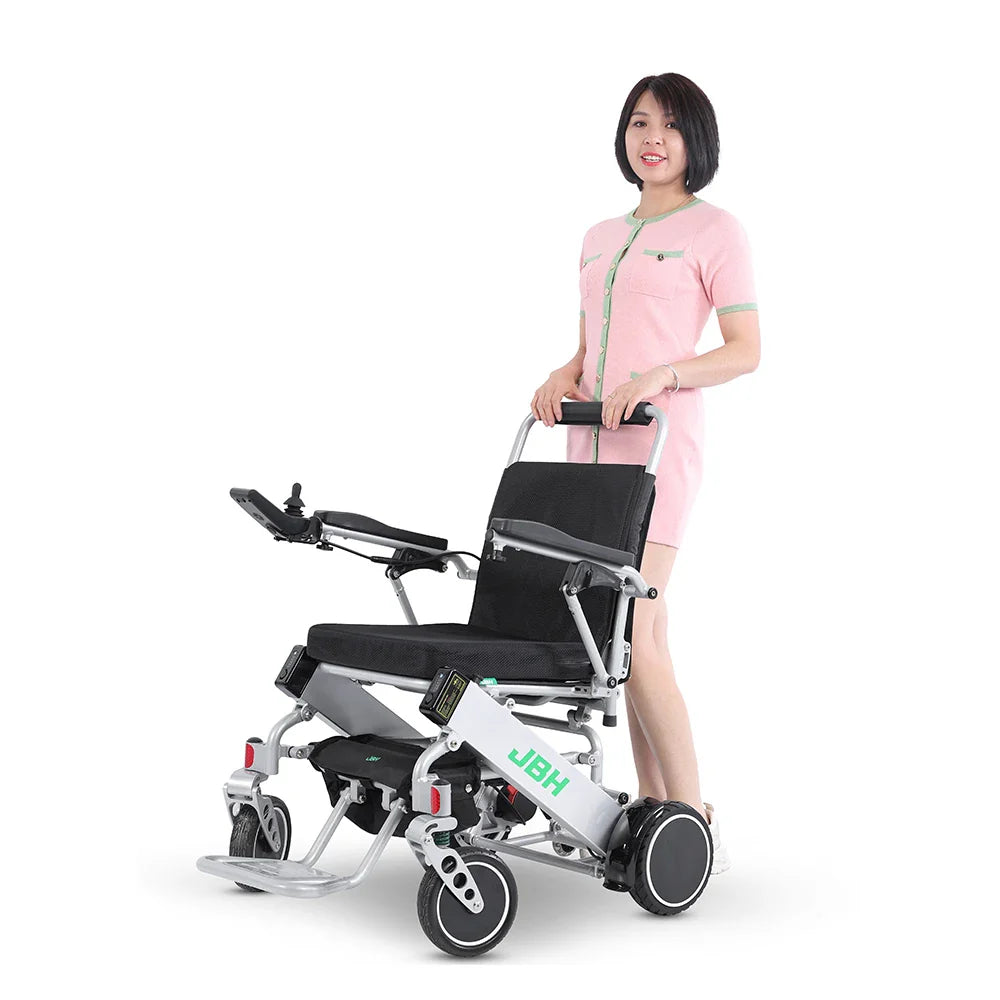 HKM-598547 Lightweight Folding Aluminum Alloy Wheelchair for Elderly with Dual Lithium Battery System