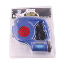 HKM-5985853 Three-in-One Retractable Dog Leash with Flashlight and Waste Bag Dispenser