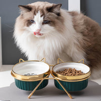 HKM-5986237 Cervical Spine Protective Anti-Tumble Double Cat Bowls in Various Colors