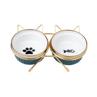 HKM-5986237 Cervical Spine Protective Anti-Tumble Double Cat Bowls in Various Colors