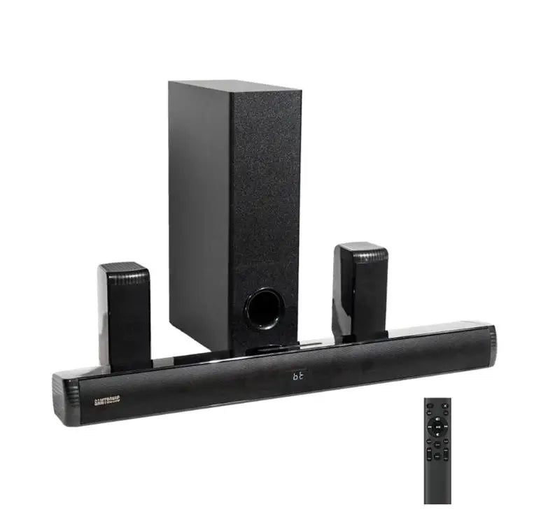 HKM-598675 2.1 Sound Bar Speaker with Subwoofer for Smart TV, Wireless Home Sound System, 4-in-1 Setup