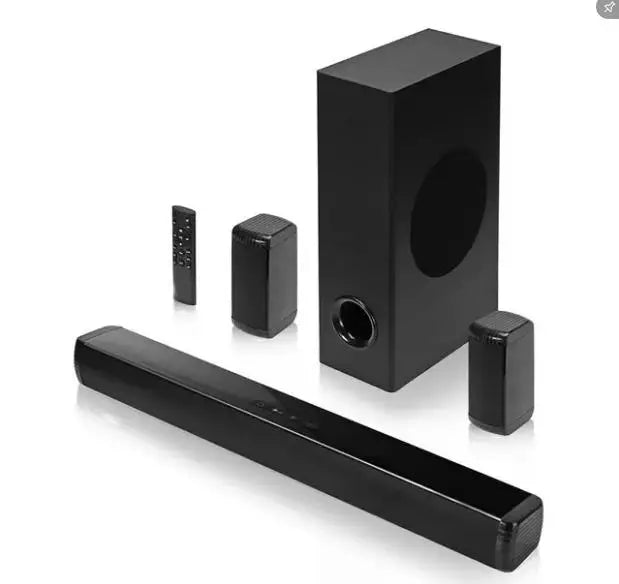 HKM-598675 2.1 Sound Bar Speaker with Subwoofer for Smart TV, Wireless Home Sound System, 4-in-1 Setup
