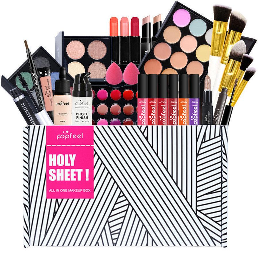 HKM-598739 Beginner-Friendly Makeup Cosmetics Set with Concealer, Eyeliner, and Eyebrow Pencil - 8+ Natural Color Options