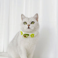 HKM-5988029 Cute Knitted Wool Felt Flower and Fruit Cat Collar in Various Styles for All Seasons