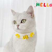 HKM-5988029 Cute Knitted Wool Felt Flower and Fruit Cat Collar in Various Styles for All Seasons