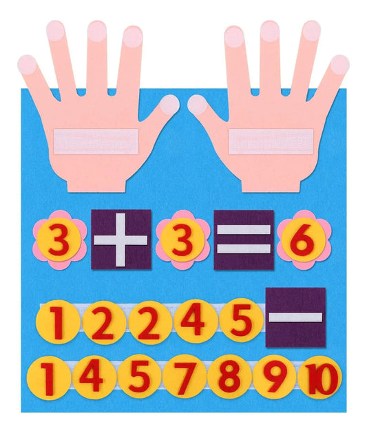 HKM-598803 Montessori Math Manipulatives and Felt Finger Numbers Counting Toy for Learning Activities