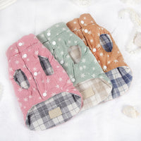 HKM-5988413 Reversible Cotton Vest for Dogs - Autumn & Winter Wear in Brown, Green, and Pink