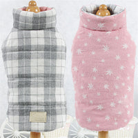 HKM-5988413 Reversible Cotton Vest for Dogs - Autumn & Winter Wear in Brown, Green, and Pink