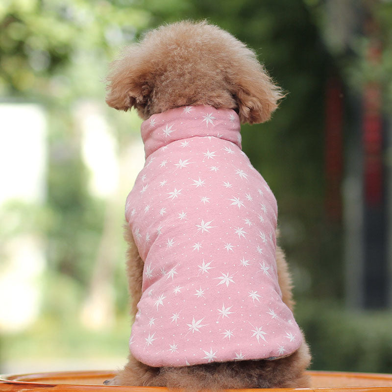 HKM-5988413 Reversible Cotton Vest for Dogs - Autumn & Winter Wear in Brown, Green, and Pink