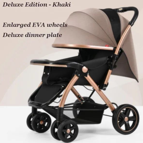 HKM-598867 Deluxe Baby Stroller with Enlarged EVA Wheels and Dining Tray