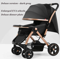 HKM-598867 Deluxe Baby Stroller with Enlarged EVA Wheels and Dining Tray