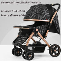 HKM-598867 Deluxe Baby Stroller with Enlarged EVA Wheels and Dining Tray