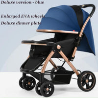 HKM-598867 Deluxe Baby Stroller with Enlarged EVA Wheels and Dining Tray