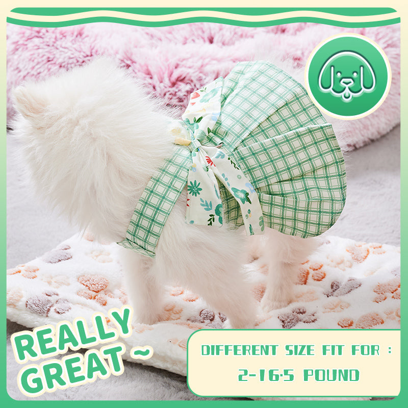 HKM-5989309 Charming Summer Pet Dress with Harness and Leash for Small Dogs and Chihuahuas