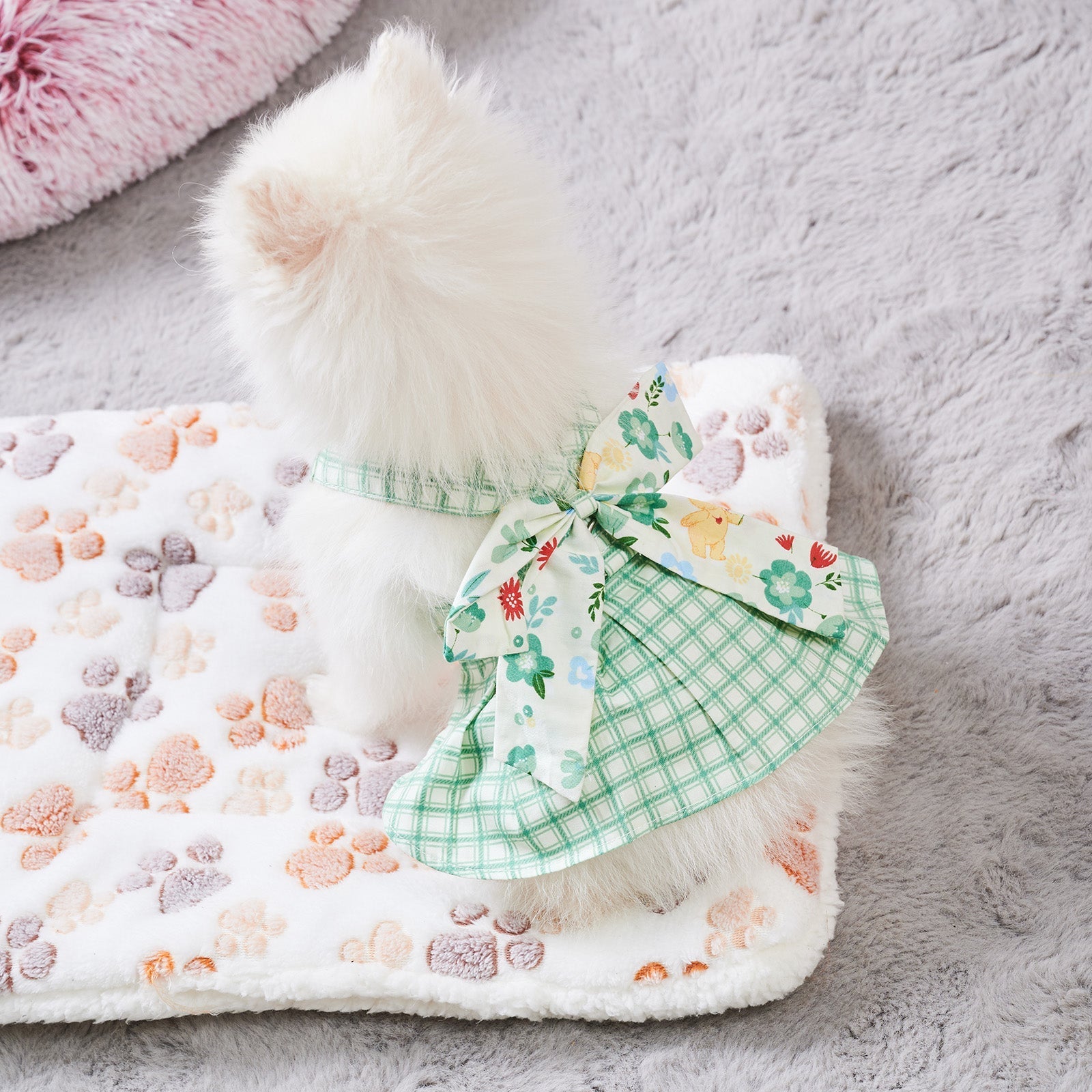 HKM-5989309 Charming Summer Pet Dress with Harness and Leash for Small Dogs and Chihuahuas