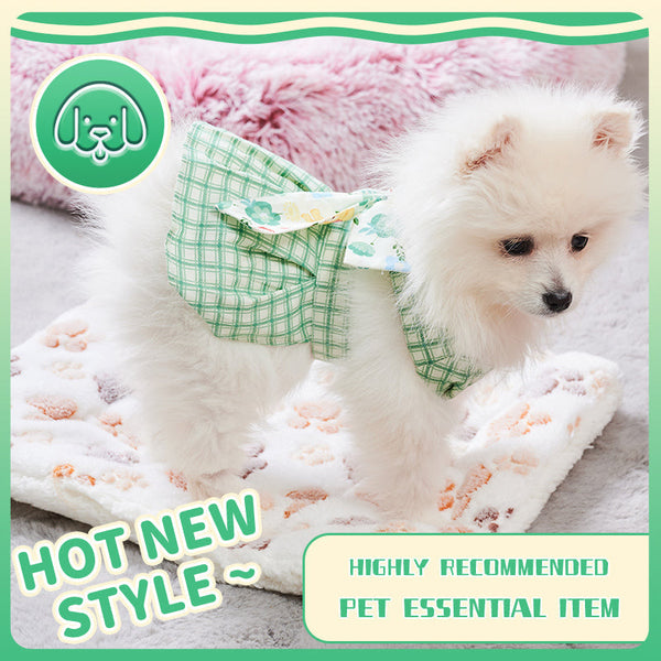 HKM-5989309 Charming Summer Pet Dress with Harness and Leash for Small Dogs and Chihuahuas