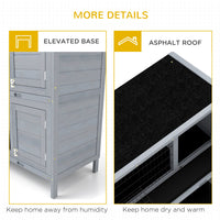 HKM-5989693 Large 54" 2-Story Rabbit Hutch Pet House with Lockable Doors and Removable Floor Trays
