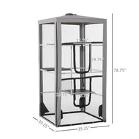 HKM-5990077 Secure Outdoor Cat Playpen with 3 Platforms and Zippered Access, Metal Frame